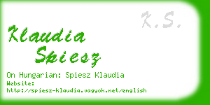 klaudia spiesz business card